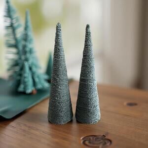 Handmade Sage Green DIY 17” Rustic Trees Table Top Spring Folkart Country Decor